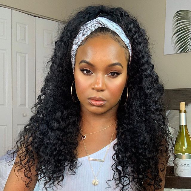 kinky curly headband wig